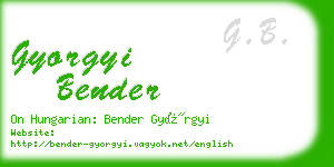 gyorgyi bender business card